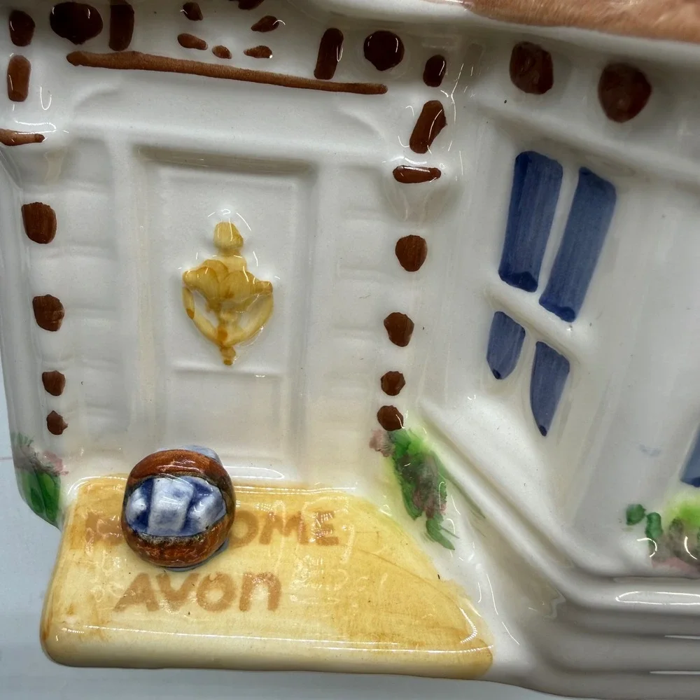 Vintage Avon Townhouse Canister Collection Large Ceramic House Brazil with Box